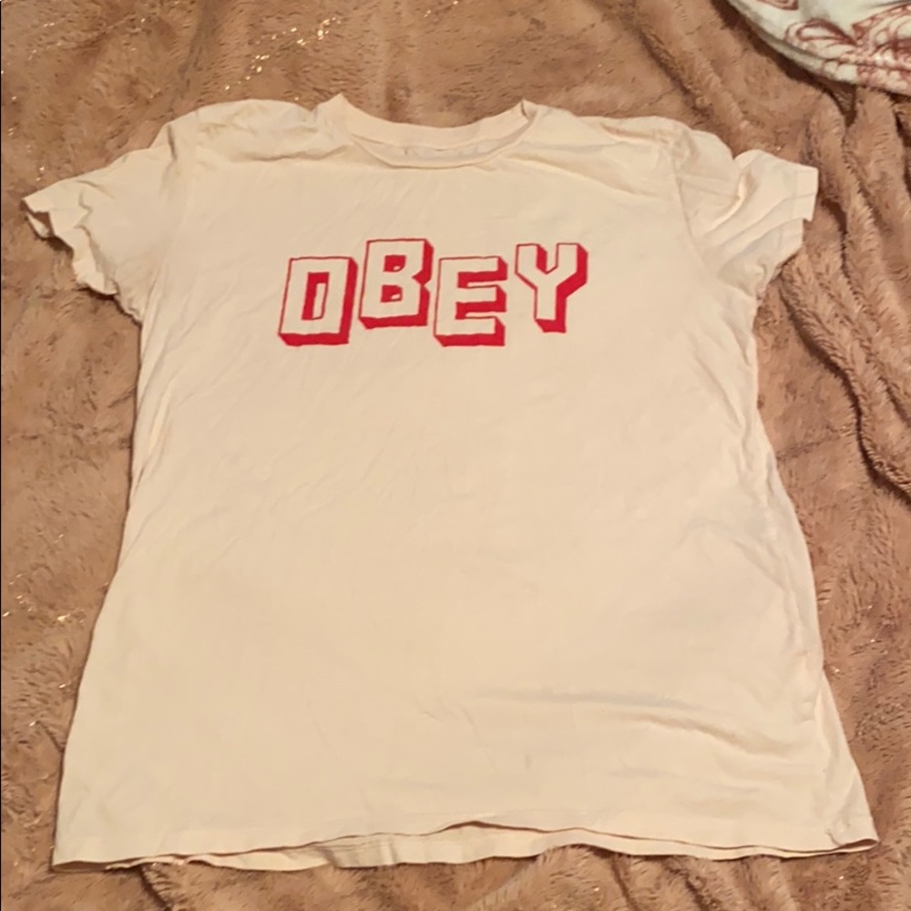 light pink obey t-shirt